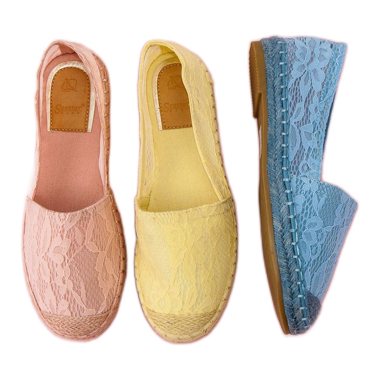 Seastar Žluté krajkové espadrilky žluť 1