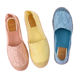 Seastar Žluté krajkové espadrilky žluť 2