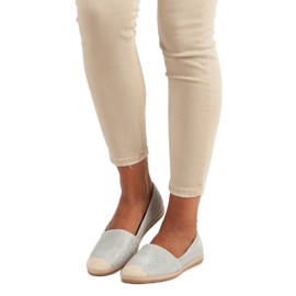 Třpytivé espadrilky šedá 1