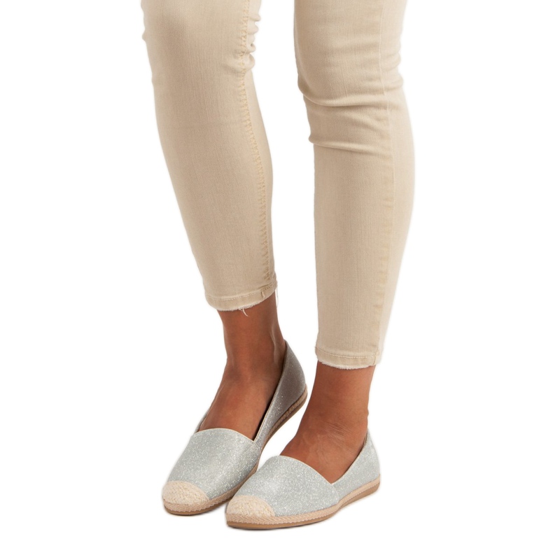 Třpytivé espadrilky šedá 1