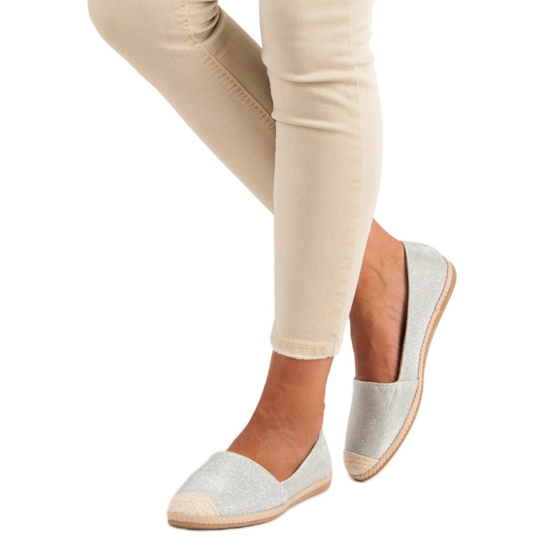 Třpytivé espadrilky šedá 2