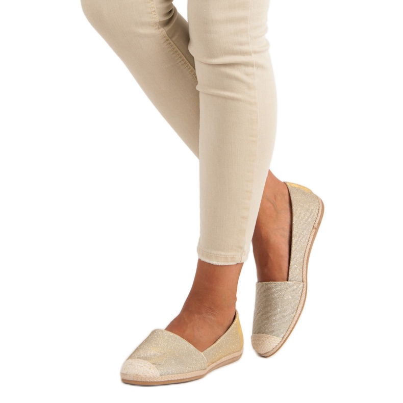 Třpytivé espadrilky žlutá 2