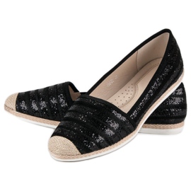 Módní černé espadrilky černá 2