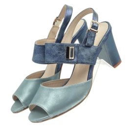 M.Daszyński Sandály s koženou stélkou Daszyński modrý 4 M.Daszyński Sandály s koženou stélkou Daszyński modrý 4