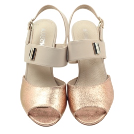 M.Daszyński Kožené sandály Daszyński SA107 béžový růžový 3 M.Daszyński Kožené sandály Daszyński SA107 béžový růžový 3