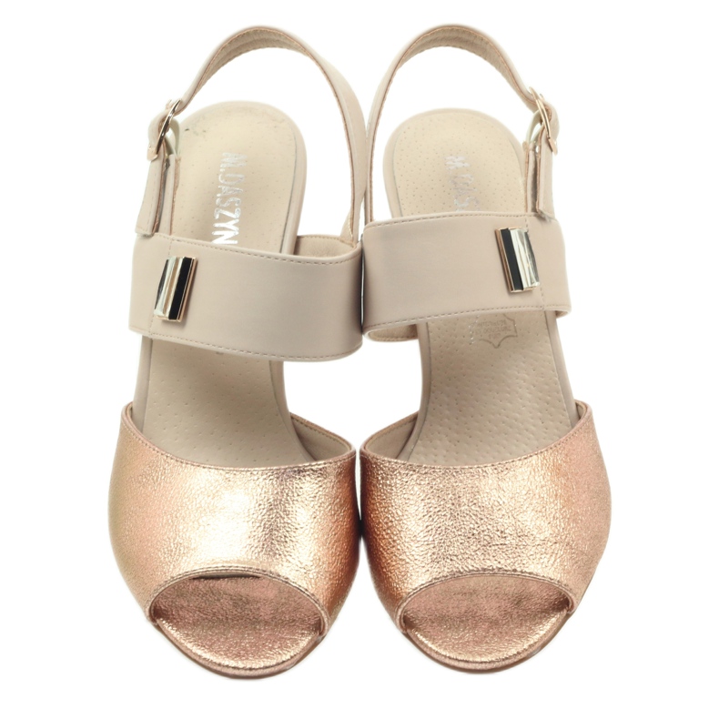 M.Daszyński Kožené sandály Daszyński SA107 béžový růžový 3 M.Daszyński Kožené sandály Daszyński SA107 béžový růžový 3