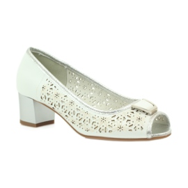 M.Daszyński Sandály s koženou stélkou Daszyński bílý hnědý šedá 1 M.Daszyński Sandály s koženou stélkou Daszyński bílý hnědý šedá 1