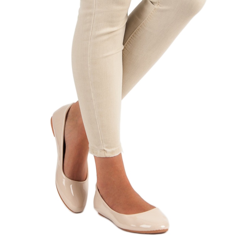 Diamantique Lakované balerínky hnědý 1