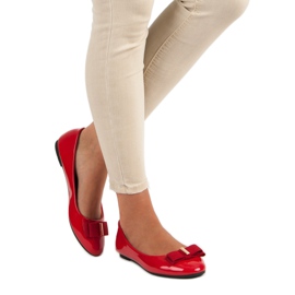 Diamantique Lakované balerínky s mašlí červené 1