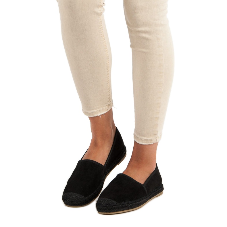 Nio Nio Černé semišové espadrilky černá 1