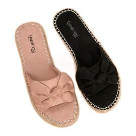 Queen Vivi Semišové espadrilky žabky černý 1