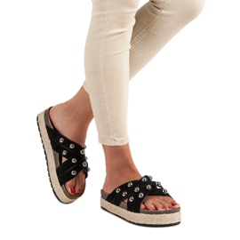 Sergio Todzi Pantofle s kamínky černý 1