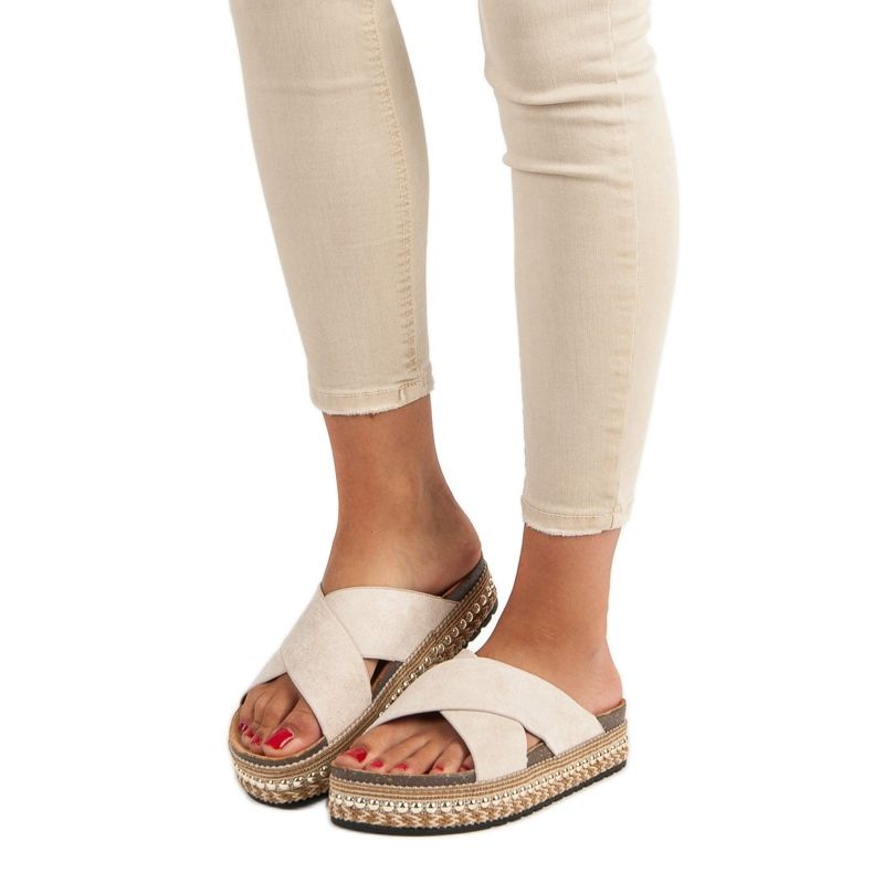 Bello Star Platformové žabky hnědý 2