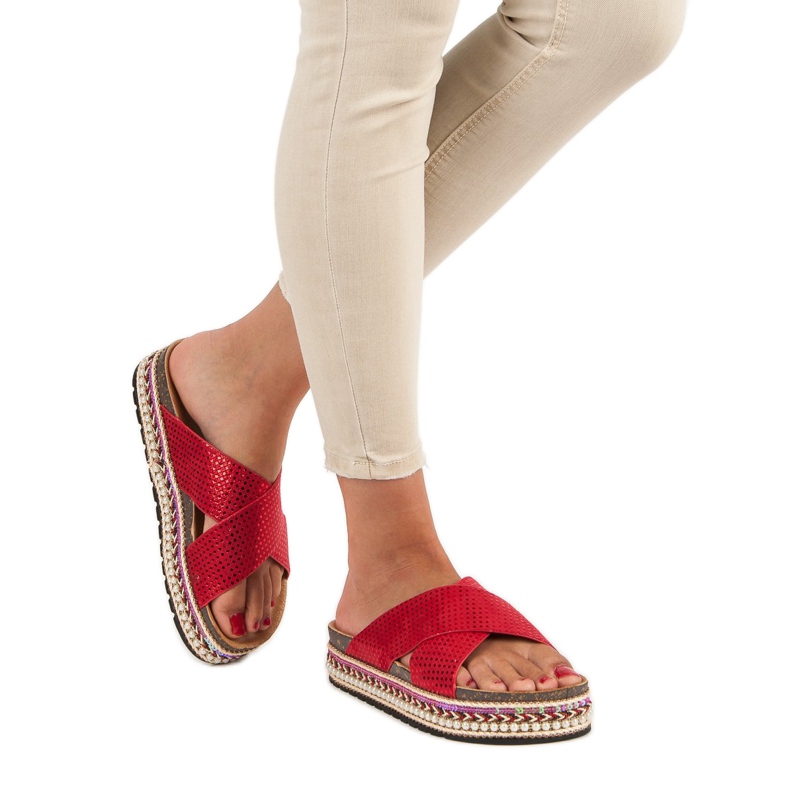 Sergio Todzi Žabky s etnickým potiskem červené 1