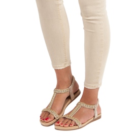 Queentina Ploché sandály s gumičkou žlutá 1