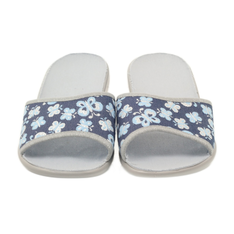 Befado dámské boty pantofle 300D040 pantofle modrý šedá námořnická modrá 4