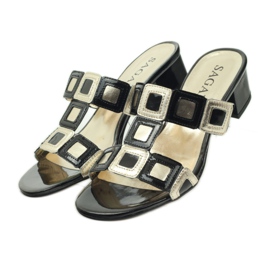 Černozlaté pantofle Sagan černá žlutá 5