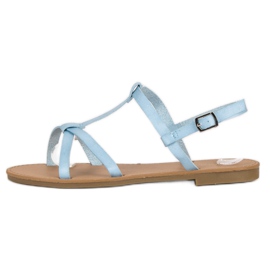 Ideal Shoes Světle modré sandály modrý 2