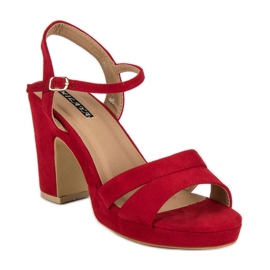 Milaya Módní sandály na vysokém podpatku červené 1