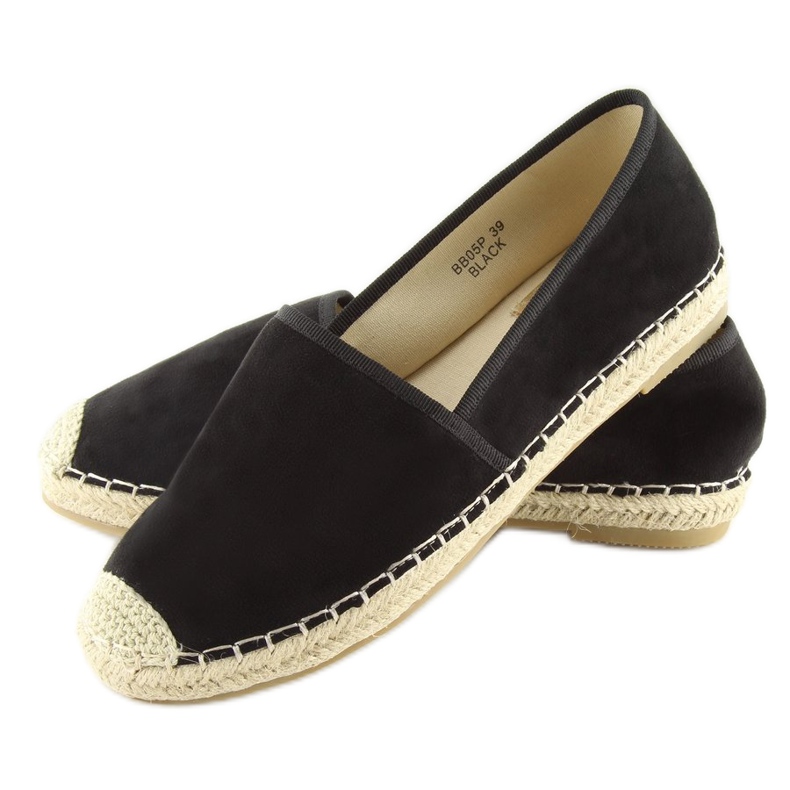 Klasické černé espadrilky BB05P černý 2