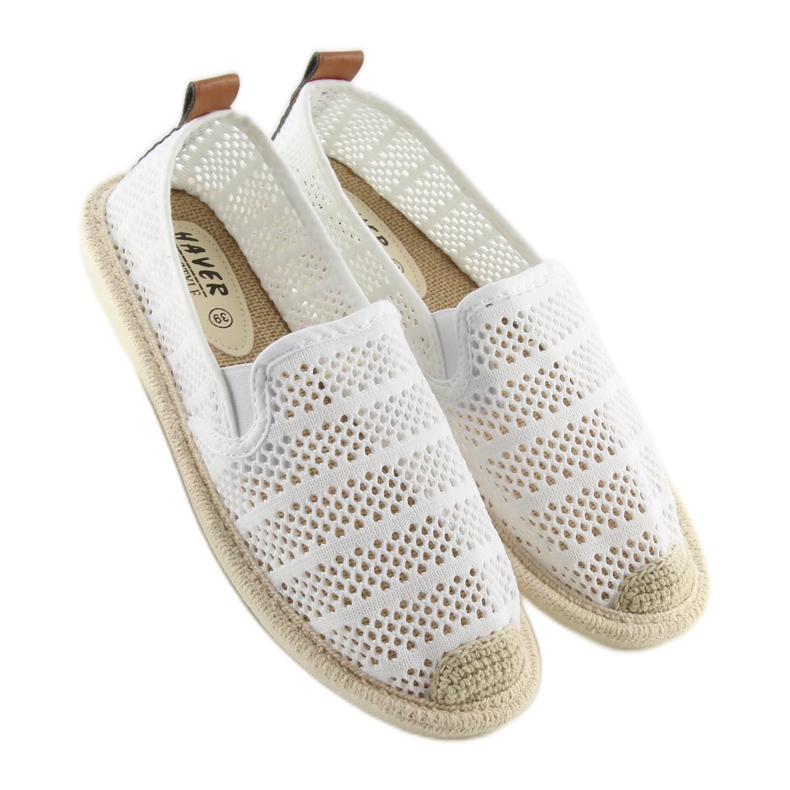 Bílé síťované espadrilky F01B Bílé bílý 2