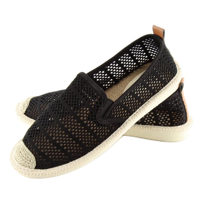 Černé síťované espadrilky F01B Black černý 1