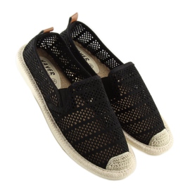 Černé síťované espadrilky F01B Black černá 2 Černé síťované espadrilky F01B Black černá 2