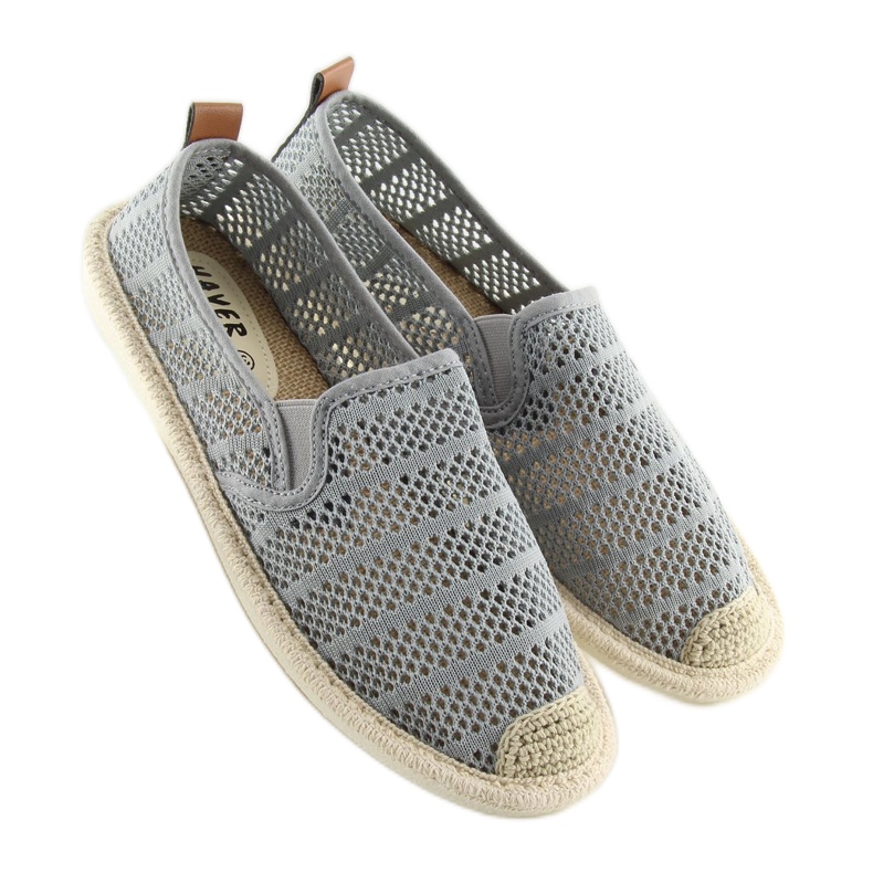 Šedé síťované espadrilky F01B Šedé šedá 2 Šedé síťované espadrilky F01B Šedé šedá 2