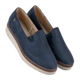 Semišové slip on vinceza boty modrý 3