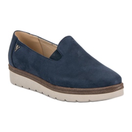 Semišové slip on vinceza boty modrý 4