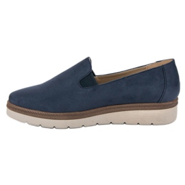 Semišové slip on vinceza boty modrý 5