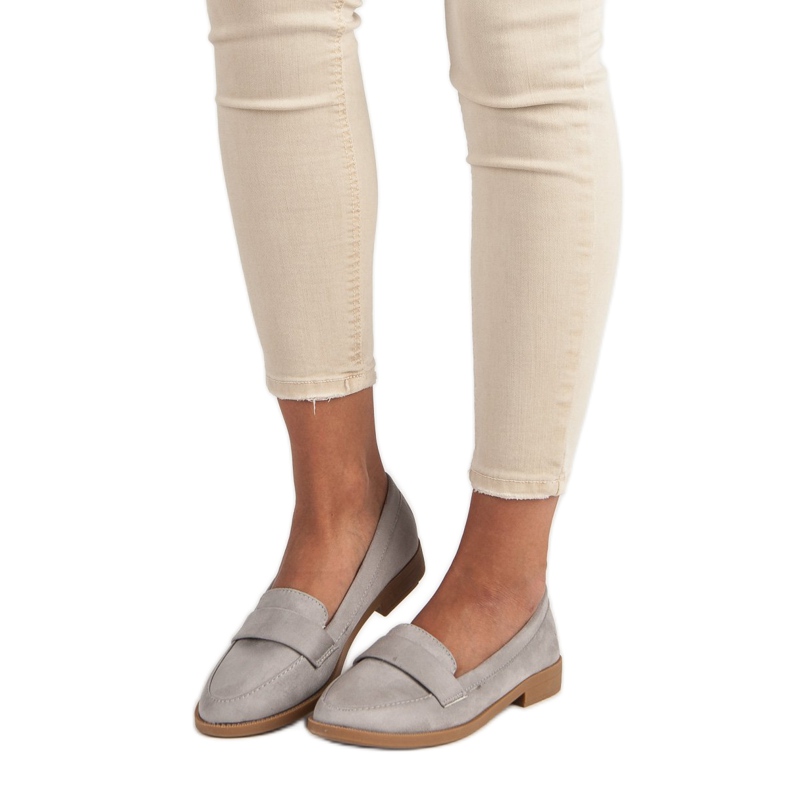 Small Swan Semišové mokasíny šedá 2