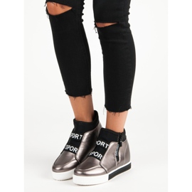 Grafitové tenisky se zipem hnědý šedá 1