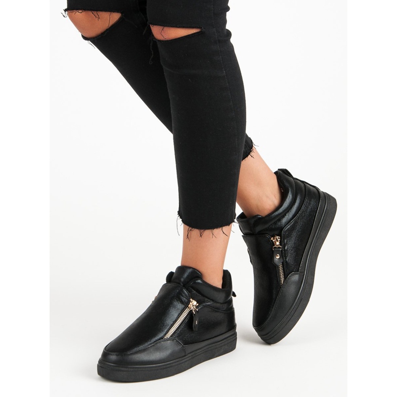 Lgm Černé tenisky se zapínáním na zip černá 2