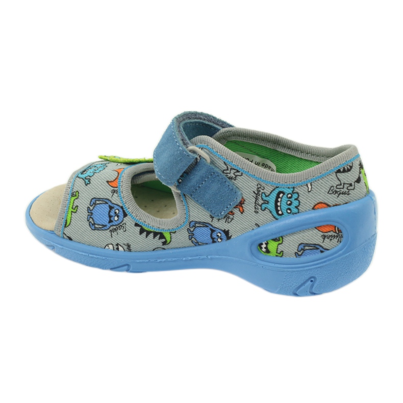 Kožená vložka do sandálů Befado 433P modrý oranžový šedá 2