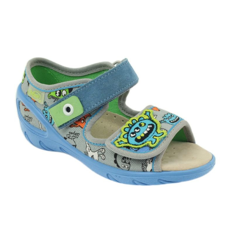 Kožená vložka do sandálů Befado 433P modrý oranžový šedá 1