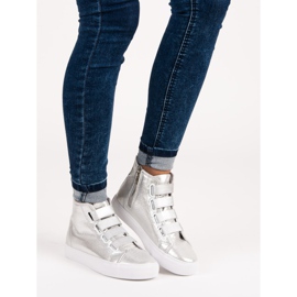 Stříbrné tenisky s gumičkou šedá 1