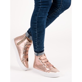 Růžové Tenisky S Elastickou růžový 1