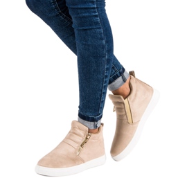 Semišové nazouvací tenisky hnědý 1