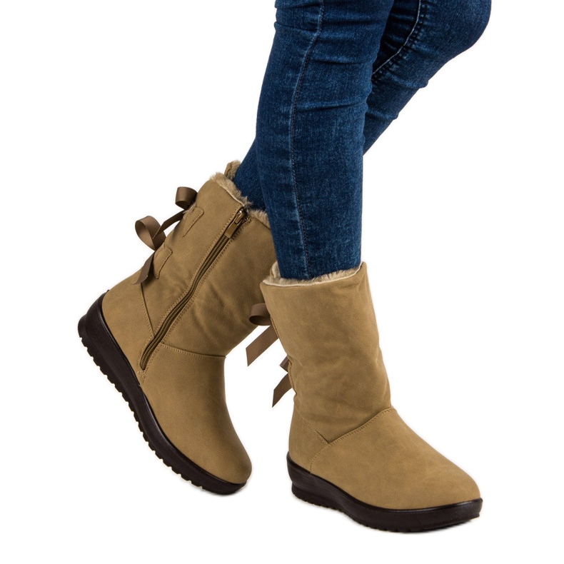 Teplé sněhule se zipem zelená 2