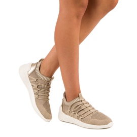 Kylie Textilní nazouvací sportovní obuv hnědý žlutá 2