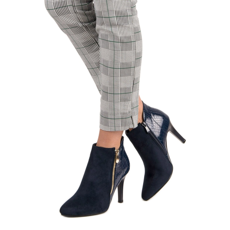 Tmavě modré kotníkové boty modrý 2