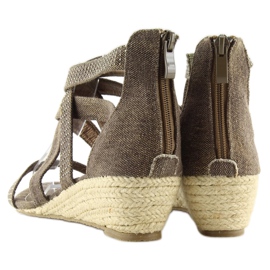 Sandály espadrilky ME11783 káva hnědý 2