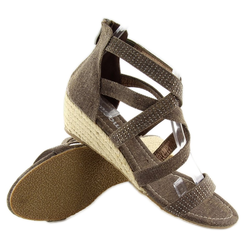 Sandály espadrilky ME11783 káva hnědý 1