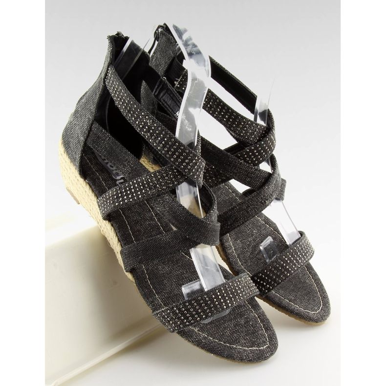 Černé espadrilky sandály ME11783 Black černá 1