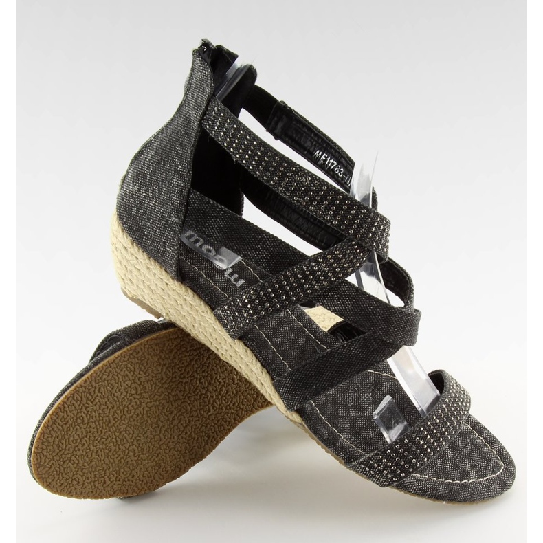 Černé espadrilky sandály ME11783 Black černý 2