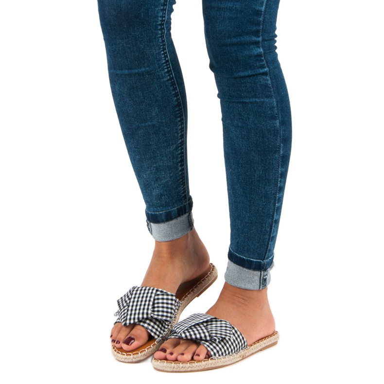 Seastar Kostkované černé pantofle bílý černá 1