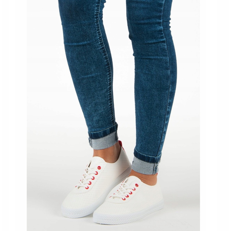 Kylie Prolamované vázané tenisky bílý 1