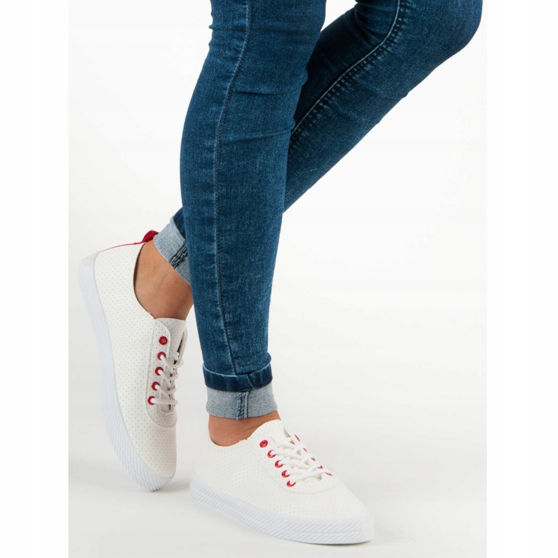 Kylie Prolamované vázané tenisky bílý 2