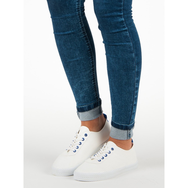 Kylie Prolamované vázané tenisky bílý 1